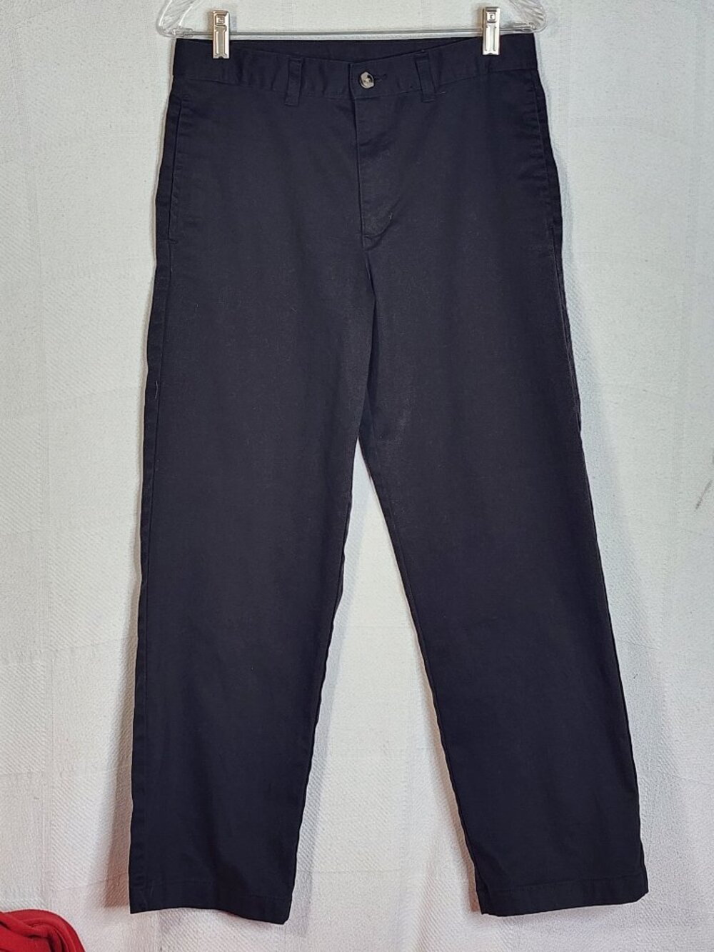 Wonder Nation Black Cotton Span Casual Dress Flat Front Uniform Pant Sz 16 Husky
